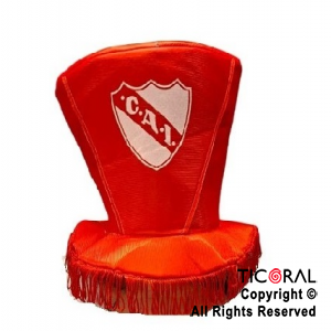SOMBRERO GALERA FUTBOL 20 CM INDEPENDIENTE ESCUDO CON FLECOS x 1